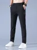 Calça homens homens verão gelo seda casual elástico solto estilo fino rápido seco esportes respiráveis 240402