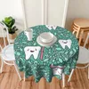 Table Cloth Fun Teeth Pattern Tablecloth 60in Round 152cm Waterproof Decorative Border