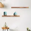 Other Home Decor Easy to install Storage Holder Book Living Room with screw floating bracket simple solid wood home decoration office wall mounted L1 yq240408