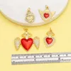 Colliers pendants oceserio fashion red émail Crystal Heart for Copper Gold plaqué de zircon cubique de fabrication de bijoux de fabrication PDTB487