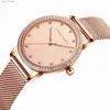 Dameshorloges Uthai CQ54 Dames Quartz Rose Gold Clock Mozaïek Rhinestones Echt lederen Milaan Mesh Steel Waterdicht L46