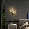 Wandlamp led creatief voor woonkamer slaapkamer zwart gouden woning decor sconce modern bladontwerp acryl indoor verlichting