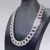 Long Clasp 18mm Luxury Vvs Moissanite Diamond Necklace Men Hip Hop 925 Sterling Silver Rhodium Plated Iced Out Cuban Chain