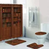 Douchegordijnen 3d vintage bibliotheekboek boekenplank gordijn set voor badkamer magie matten tapijten toilet home decor