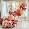 Dekoracja imprezy 134PCS Dusty róża różowy balon girlandy zestaw balonów boho łuk na baby shower ślubny ślub urodziny