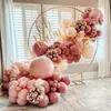 Décoration de fête 134pcs Dusty Rose Blush Pink Balloon Garland Kit Boho Balloons Arch pour baby shower Anniversaire de mariage nuptial