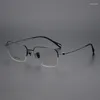 Sunglasses QONOIC Selling Wholesale Custom Fashion Titanium Eyeglasses Frames Metal Optical Glasses 80919