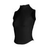 LU Align Summer Tops Tee 2023 U-Shot Cycling Zip-Up Turtleneck Skinny Vest sans manches coulant à vélo à vélo mince