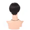 Mänskligt hår Kapslösa peruker Peruanska Glueless FL spetsskärning med Bangs Virgin Short Front Wig For Black Women5294027 Drop Delivery Products Otrje