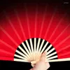 Figurine decorative Fashion Red Color Imition Fans Silk Fans Bamboo Hands Women Girls Dancing Dancing Practice Long Fan Pography Pups