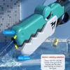 Gun Toys New Crocodile Water Gun Toy Automatic Sensing Water Absorption Summer Electric Toy Beach Outdoor Water Bucket Toy Gift 240408