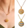 Hänge halsband gradient cloisonne ihålig bur halsband eterisk olja diffusor locket musik boll enkel kvinnamyckespresent