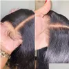 Parrucche sintetiche parrucche frontali a 360 pizzo dritti capelli umani brasiliani 28 pollici parrucca di chiusura anteriore per le donne drop delivery prodotti otcjk