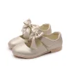 Sneakers Enfants Bowknot Wedding Party Princess Chaussures pour les grands enfants Girls Blanc Rose Gold Dance Dance Shoes 5 6 7 8 9 11 10 12 ans