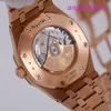Женские наручные часы AP Epic Royal Oak 15400OR Mens Watch 18K Rose Gold Black Face Автоматические механические швейцарские знаменитые часы роскошные золотые часы диаметры 41 мм