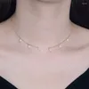 Chains 925 Silver Jewelry Sterling Small Real Pearl Natural Freshwater Pearls Gold Plated Necklaces Women Fine Neckl