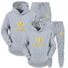 KING or QUEEN Couple Sportwear Set Fashion Printed Hooded Suits for Men and Women Unisex Pullover Hoodies and Sweatpants Sets 240329