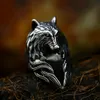 Punk Vintage Black Wolf Head Ring for Men 14k Gold Gold Hip Hop Hop Rings Fashion Mamulet Hight