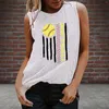 Kvinnors tankar Crop Workout Tee Women Casual Sunrise Print Tank vandring Mountain Sleeveless Shirt Tees Vest Tops Compression