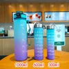 Water Bottles 1 Liter Large Bottle Motivational Drinking Sports Straw With Time Marker Plastic Cups Outdoor 3 Pack