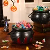 Plates 2pcs Halloween Candy Containers Portable Buckets Witch Pot Jars Handheld Serving Dishes Sets