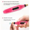 Perceaux USB Electric Manucure Drill Machine Set 6 bits Sanding Tampon Files de ongles Déménagement Débover Gel Polon