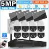 Système 5MP 10ch Wireless NVR Security WiFi IP Camera System Kit Outdoor Cameras With Solar Pannel Surveillance CCTV WiFi Enregistreur vidéo