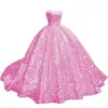 Baljurk prinses Quinceanera jurken pailletten veter strapless zoet 16 prinses feest verjaardagsvestidos de 15 anos q02