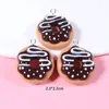 Charms 10pcs Lovely Colorful Bread Doughnut Kawaii Resin Floating Pendant Flatback For Earring DIY Jewelry Making Findings