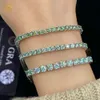 925 Bracelet de bijoux en argent Moisanite Stone Silver plaquée chaîne de tennis en gros bracelet de tennis tendance