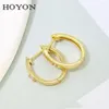 Boucles d'oreilles Stud Hoyon Ins Style 2024 Fishion Round pour les femmes 925 Jewelry Single Diamond Boucle d'oreille Simple Lady Korean Party