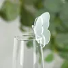 Party Decoration 5Pcs Acrylic Transparent Butterfly Wine Glass Cup Card Seat Place Name Cards Wedding Birthday Decorations Supplies