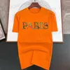 Męskie koszulki Paris Letter Drukuj Krótka koszulka T-shirt Mężczyźni prosta bluza Y2K Strt Casual Tshirt Woman Tops Cartoon Chinese Style T240408