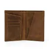 Carteiras Crazy Horse Horse Leather Cash Passaporte Porta de cartão Retro Caso Man Women Walets Long Men Homem Cahide Business Travel Passport Holder