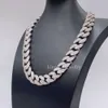 Long Clasp 18mm Luxury Vvs Moissanite Diamond Necklace Men Hip Hop 925 Sterling Silver Rhodium Plated Iced Out Cuban Chain