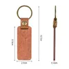 10 sets of Rosewood PU leather keychains with iron metal rings and high-end vintage leather clasps