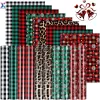 Films XFX HTV 10 PCS Kerst Buffalo Plaid Vinyl 12*10in Patroon warmteoverdracht Vinyl Sneeuwvlok Geroold HTV -ijzer op vinyl Cricut