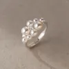 Anelli a grappolo 925 anello geometrico perle in argento sterling per donna ragazza semplice round orow design gioiello regalo goccia regalo