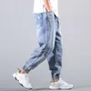 Эластичные джинсовые брюки для мужских брюк 2022 Новый весна и осенний модный бренд свободные повседневные леггинсы укороченные брюки
