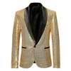 Ternos masculinos de lantejoula de ouro brilhante e embelezada jaqueta blazer masculino de boate de boate traje de traje homme roupas para cantores