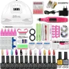 Kits Acrylic Nail Kit Varnish Nail Gel Set With Nail Lamp Nail Extension Glitter Gel Building Gel Nail Polish Kit Manicure Tools Set