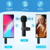 Micrófonos K35 Pro Mini Wiralt Lavalier Lapel de micrófono micric para iPhone/Android Teléfono/computadora portátil Mics inalámbricos para grabación para video para grabación de video