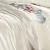 Bedding Sets Home Textile Jiangnan Style Print 16mm Silk Duvet Cover Pillowcase Sheet Total4pcs King Size SP1816