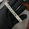 925 Sliver White Diamond Cuban Link Chain 10mm Breite Kubanisches Verknüpfungsarmband für Hip Pop