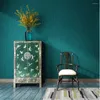 Wallpapers Noordse stijl pauw blauw wallpaper papel de pared gewoon imitatie lederen graan licht luxe slaapkamer eetkamer muurpapier