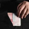Деньги -клипы пользовательские надписи пара денег зажигание Slim Pocket Cash ID кредитная карта держатель Money Holder Hanse Steal Brass Bill Clip зажим 240408