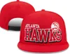 2024 American Basketball "Hawks" Snapback -hoeden 32 teams Luxe designer Finale kampioenen Locker Room Casquette Sporthoed Strapback Snap Back Back verstelbare pet A2