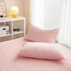 Set di biancheria da letto set di griglia rosa Cestino copripiumino copripiumino morbido lenzuolo con trapunta per camera da letto.