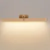 Wall Lamp Wooden LED Night Light Mirror Front Fill Nordic Indoor Lamps Rechargeable Magnetic Bedroom Bedside