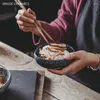 Miski Znakomita japońska miska ryżowa domowa ceramiczna mini deser dip octu sos sosowy sos naczynia kuchenna porcelanowa obiad